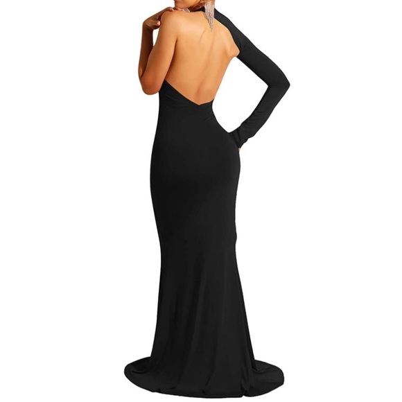 Elegant One Shoulder Backless Evening Long Dress - Picture 2 of 3